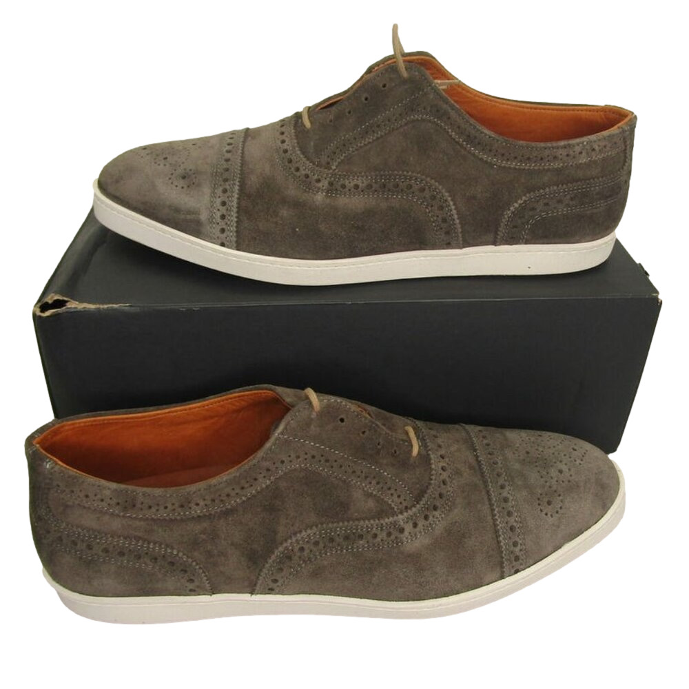 NEW ALLEN EDMONDS Strand Sneakers Dress Oxford Lace-Up Grey Suede Size 11.5D